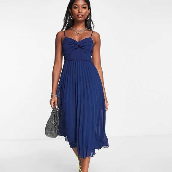 ASOS Dresses & Skirts - NWT Asos formal dress with tie front navy blue